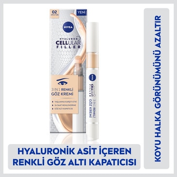 Nivea Koyu Halka Görünümü Kapatıcı Göz Bakım Kremi Hyaluron Cellular Filler 15 ml Orta Ton