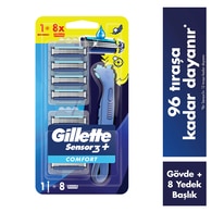 Gillette Sensor3+ Comfort 8'li Yedek Bıçağı Başlıklı Tıraş Makinesi