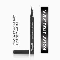 Flormar Midnight Matte  Mat Bitişli Kalem Likit Eyeliner Siyah
