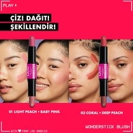 Nyx Professional Makeup Wonder Stick Çift Taraflı Krem Allık Stick Light Peach and Baby Pink