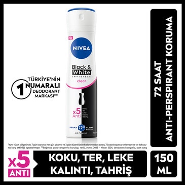 Nivea Invisible Black and White Clear Kadın Deodorant 150 ml