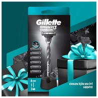 Gilette M3 Charcoal Tıraş Makinesi + 5 Yedek Bıçak Seti