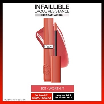 L'Oreal Paris Infaillible Laque Resistance Likit Parlak Ruj 601 Worth It