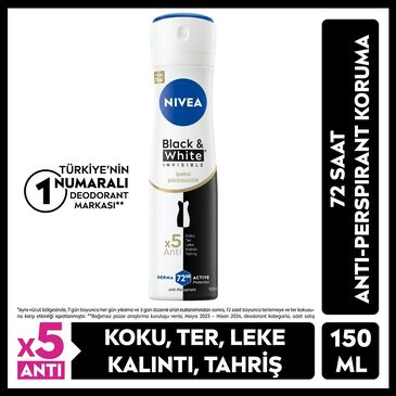 Nivea Black and White Invisible Kadın İpeksi Pürüzsüzlük Deodorant 150 ml