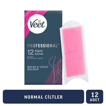 Veet Professional Ağda Bantları Normal Ciltler İçin 12li