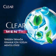 Clear Men 3in1 Şampuan ve Duş Jeli Ferahlatıcı Mentol 350 ml