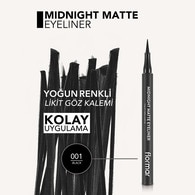 Flormar Midnight Matte  Mat Bitişli Kalem Likit Eyeliner Siyah