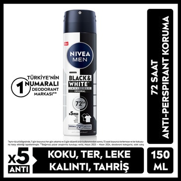 Nivea Men Erkek Sprey Deodorant Black&White Invisible Original 150 ml