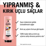 Gliss Split Hair Miracle Kırık Uçları Mühürleyen Saç Bakım Kremi İyonik Kompleks ve Üzüm Çekirdeği Yağı ile 360 ml