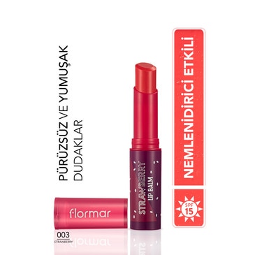 Flormar Lip Balm Meyve Kokulu ve Renklendirici Dudak Nemlendiricisi Çilek