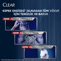 Clear Men 3in1 Şampuan ve Duş Jeli Ferahlatıcı Mentol 350 ml