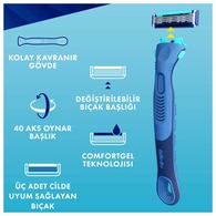 Gillette Sensor3+ Comfort 8'li Yedek Bıçağı Başlıklı Tıraş Makinesi