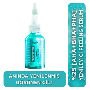 L'Oreal Paris Bright Reveal Koyu Lekelere Karşı Yenileyici Peeling Serum 25% [AHA + BHA + PHA] 25 ml